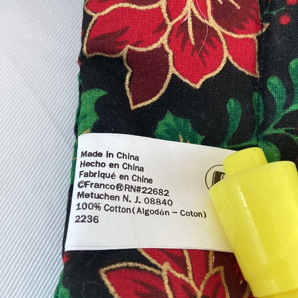 90s Christmas Cat Mitt potholder placemat SET quilted Holiday LOT Vintage Franco - Picture 16 of 16